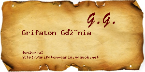 Grifaton Génia névjegykártya